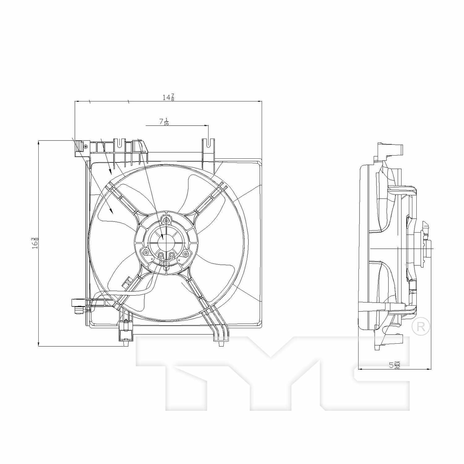 TYC Engine Cooling Fan Assembly 601170