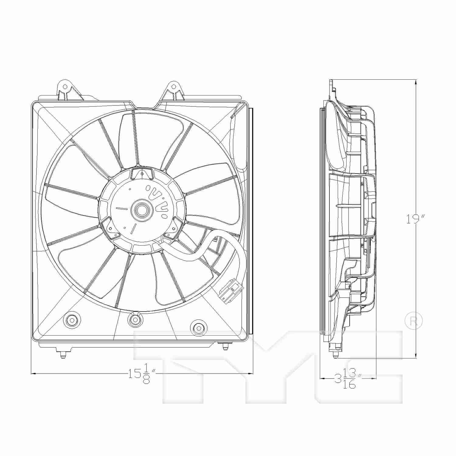 TYC Engine Cooling Fan Assembly 601200