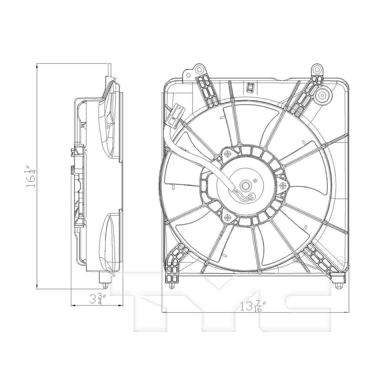 TYC Engine Cooling Fan Assembly 601210
