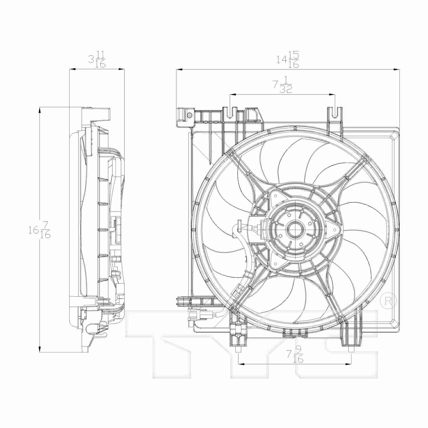 TYC Engine Cooling Fan Assembly 601260