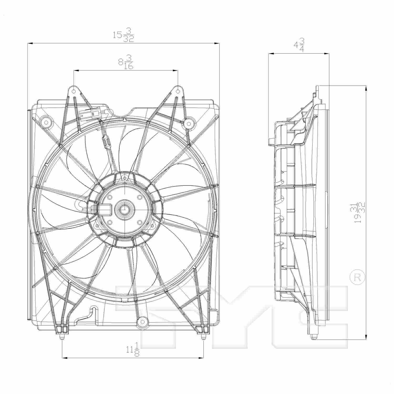 TYC Engine Cooling Fan Assembly 601360