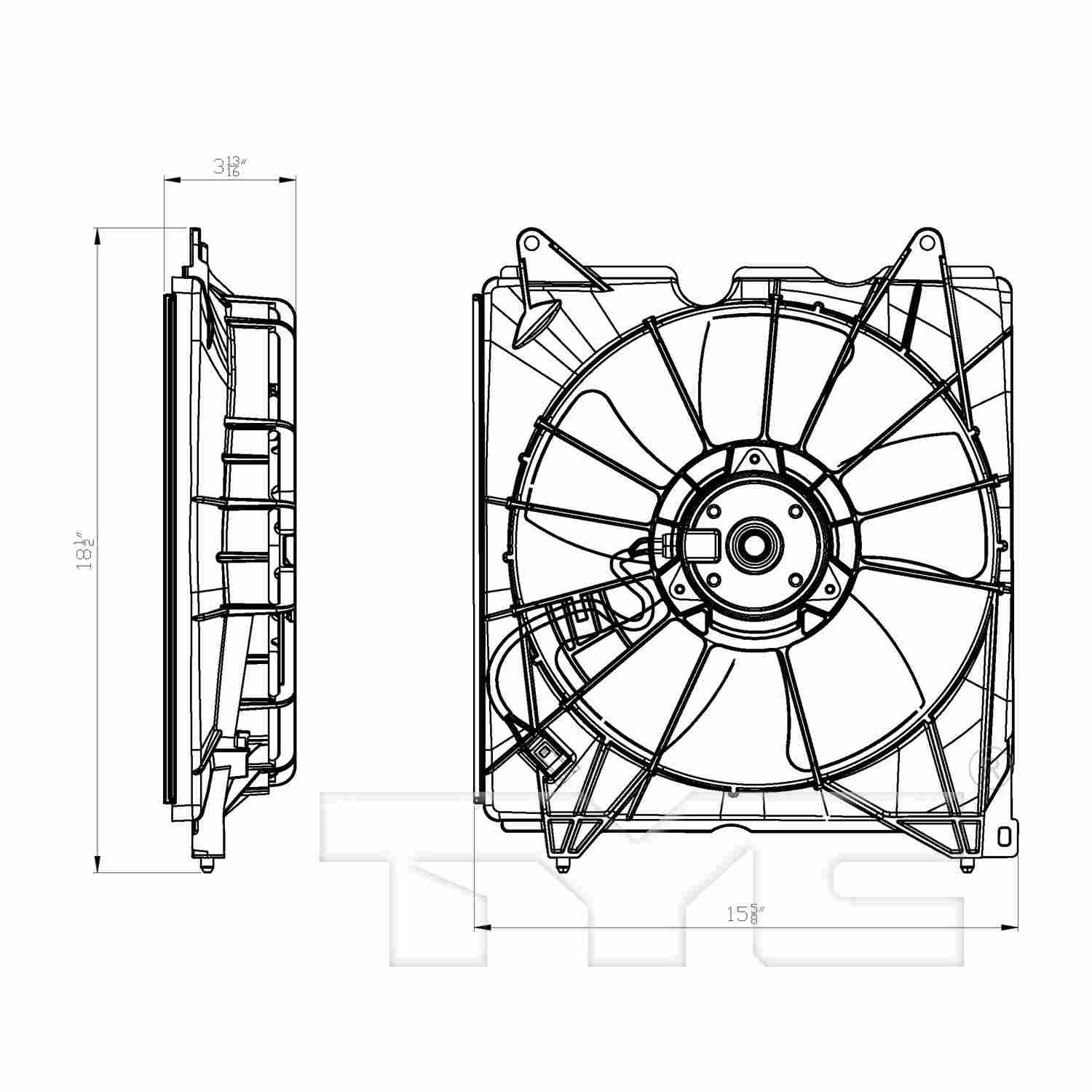 TYC Engine Cooling Fan Assembly