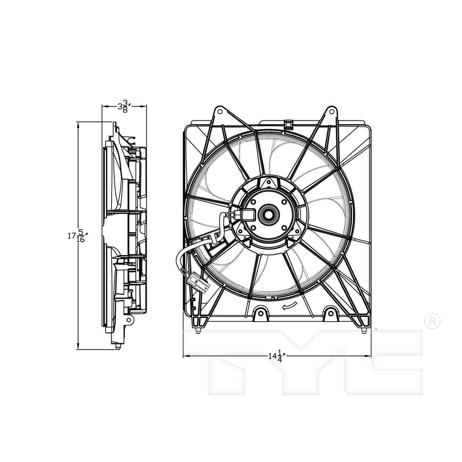 TYC Engine Cooling Fan Assembly 601480