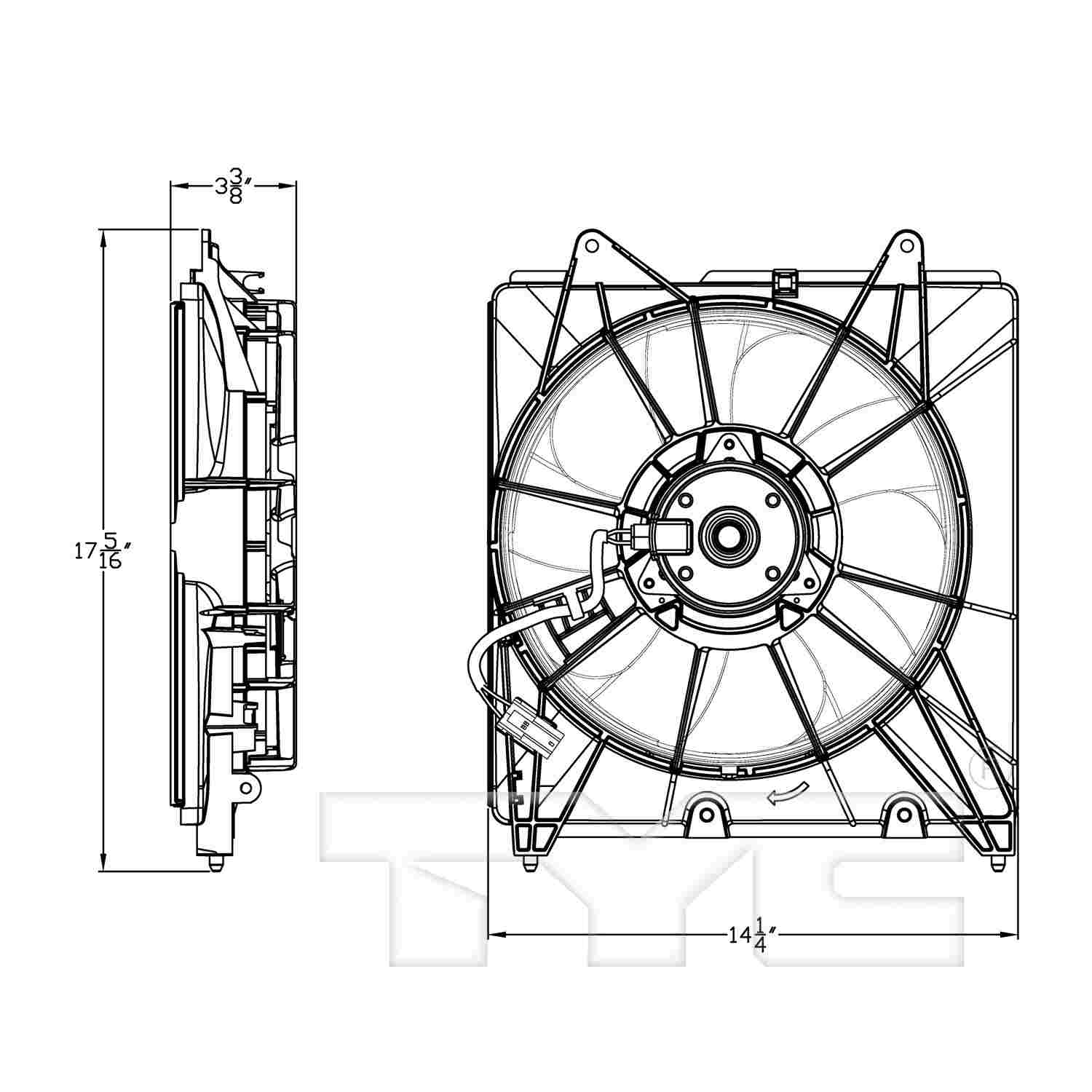 TYC Engine Cooling Fan Assembly 601480