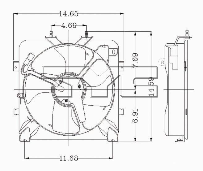 TYC A/C Condenser Fan Assembly 610070