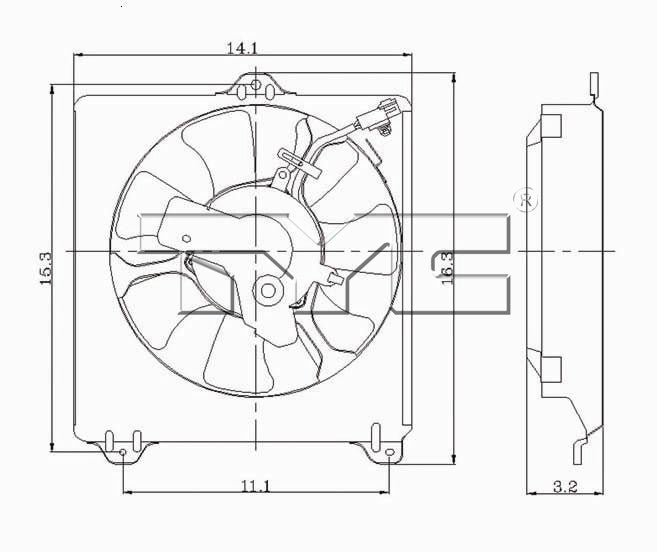 TYC A/C Condenser Fan Assembly 610450