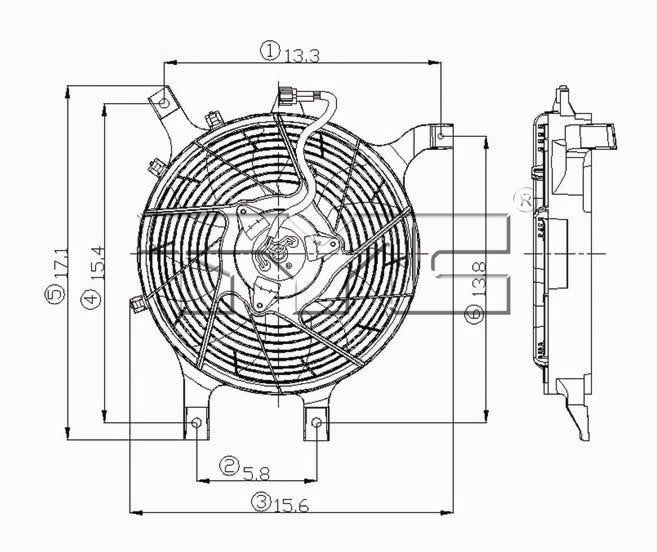 TYC A/C Condenser Fan Assembly 610860