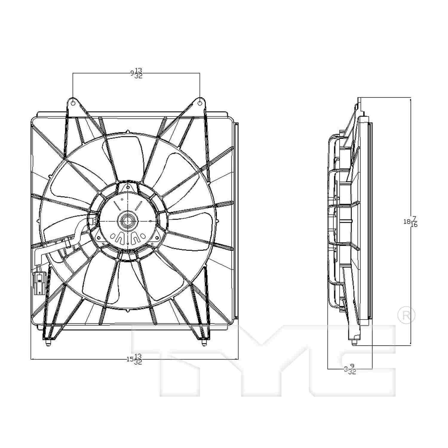TYC A/C Condenser Fan Assembly