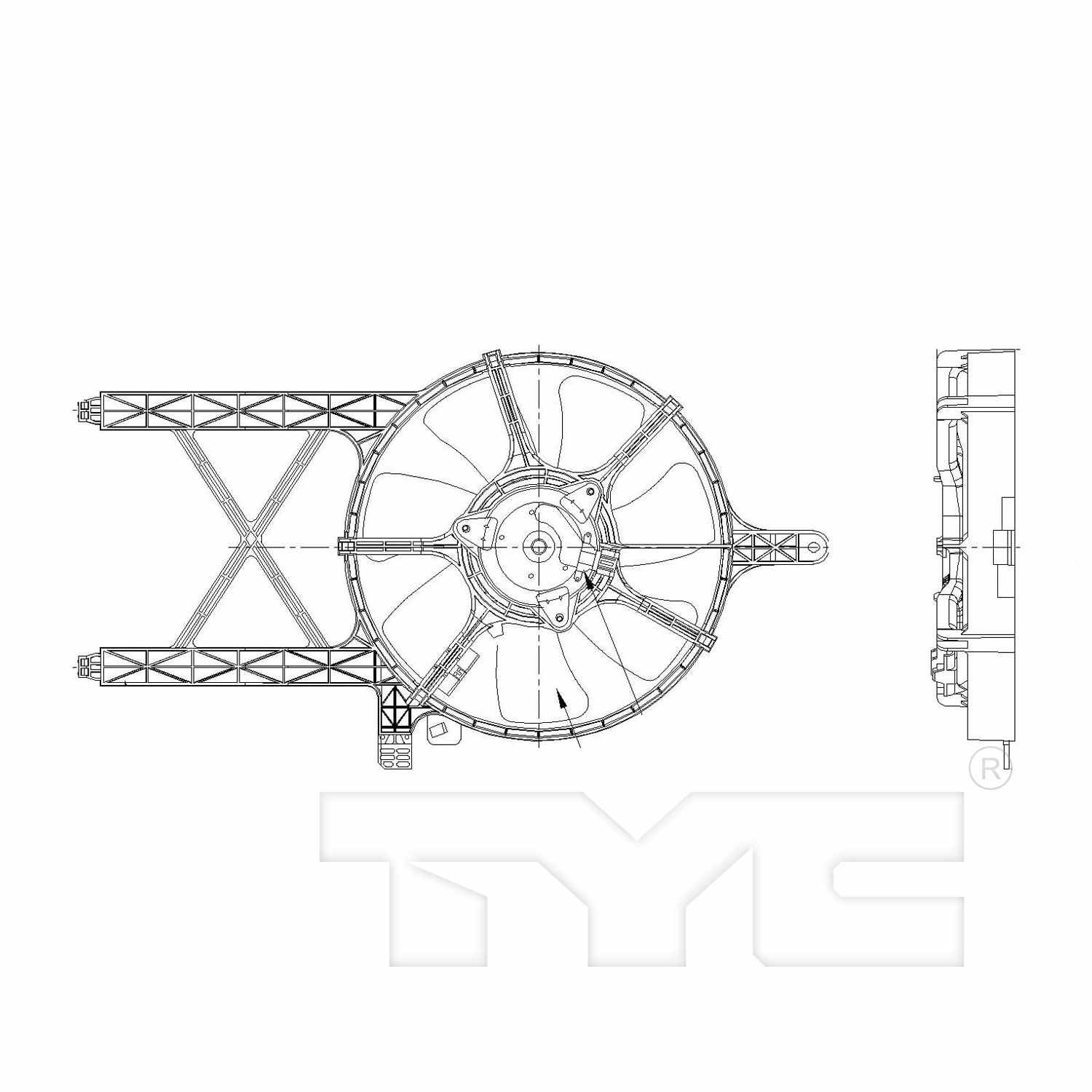 TYC A/C Condenser Fan Assembly