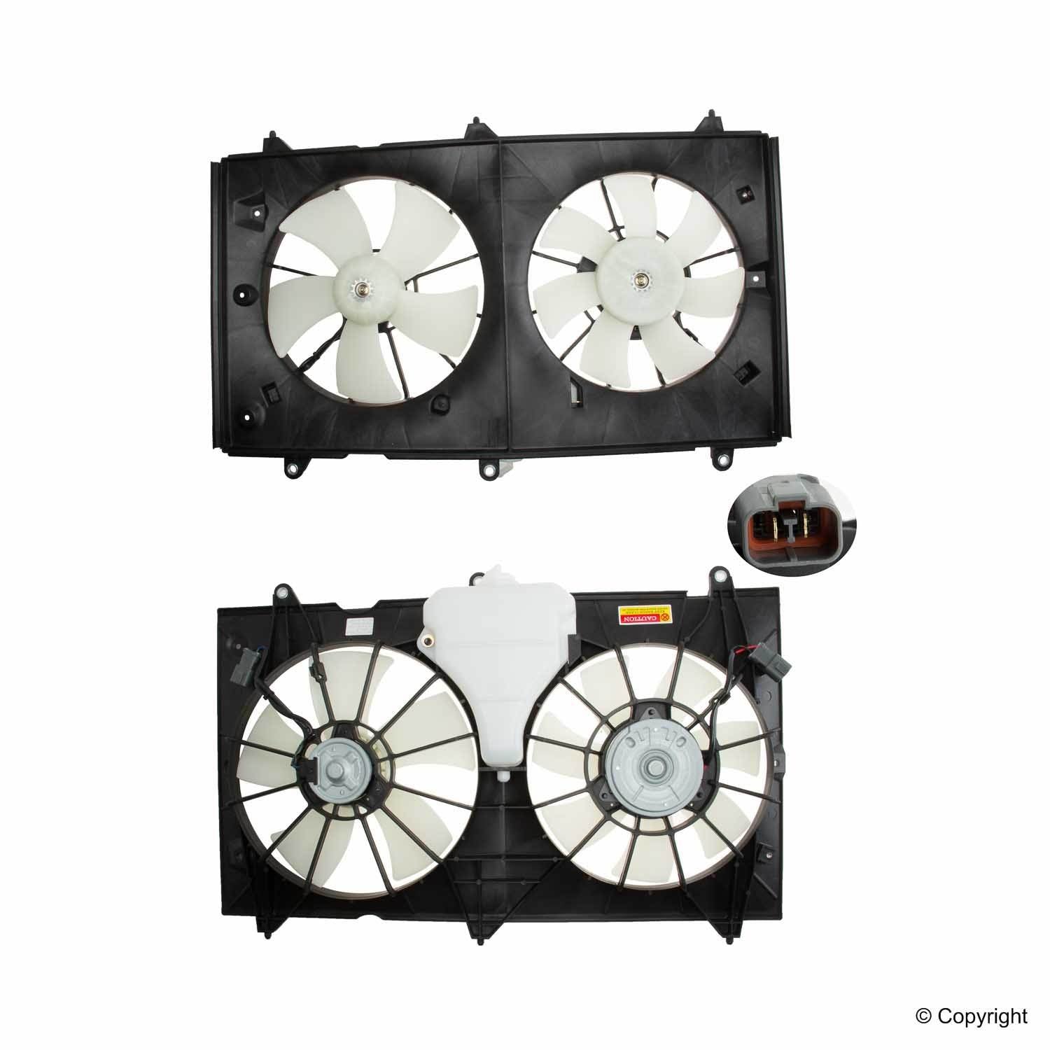 TYC Dual Radiator and Condenser Fan Assembly