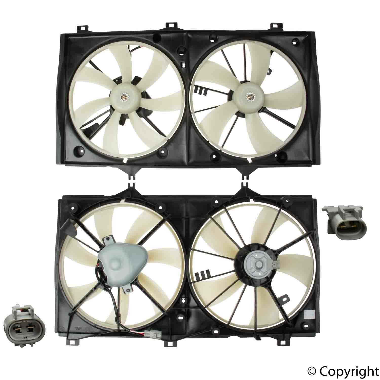 TYC Dual Radiator and Condenser Fan Assembly