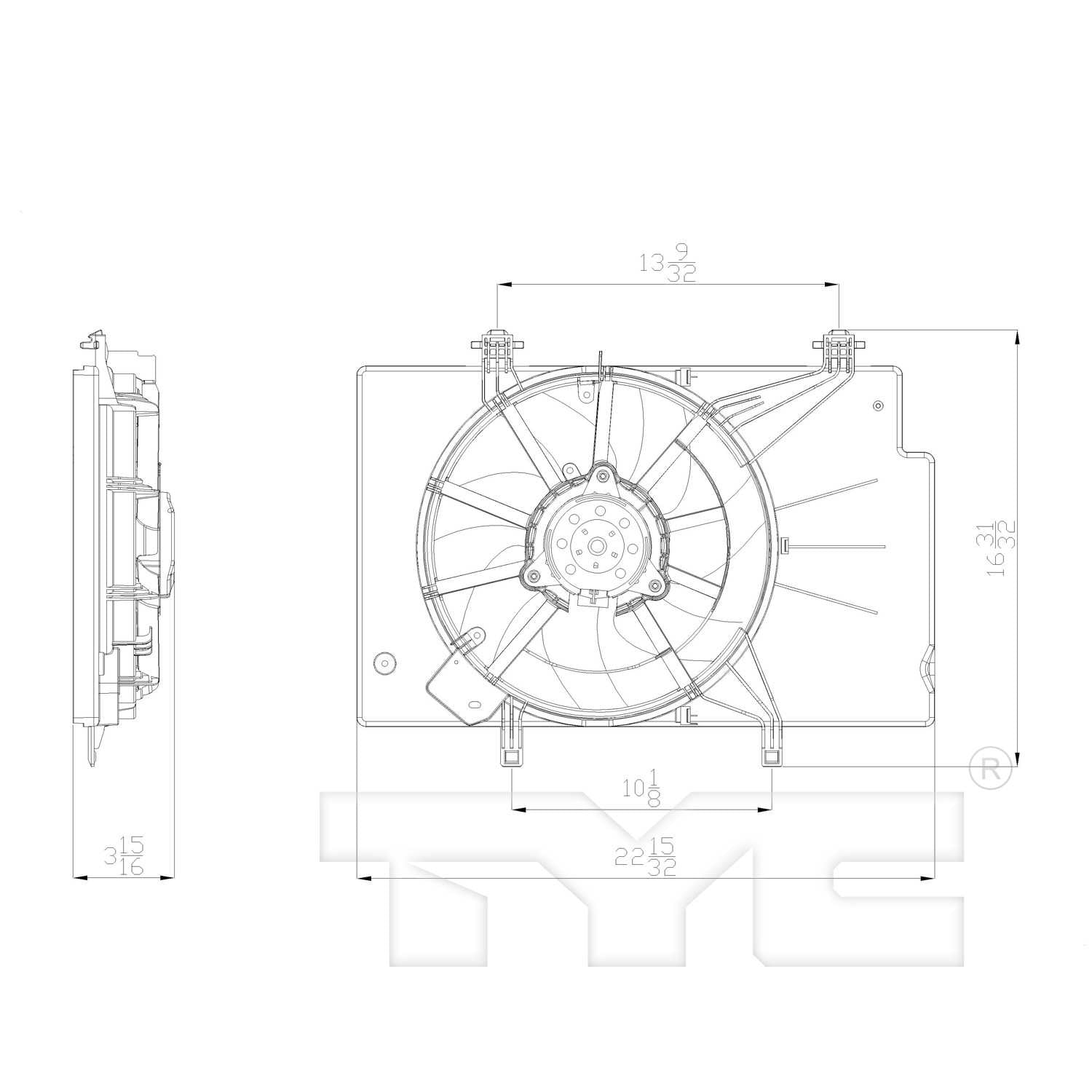 TYC Engine Cooling Fan Assembly 622500