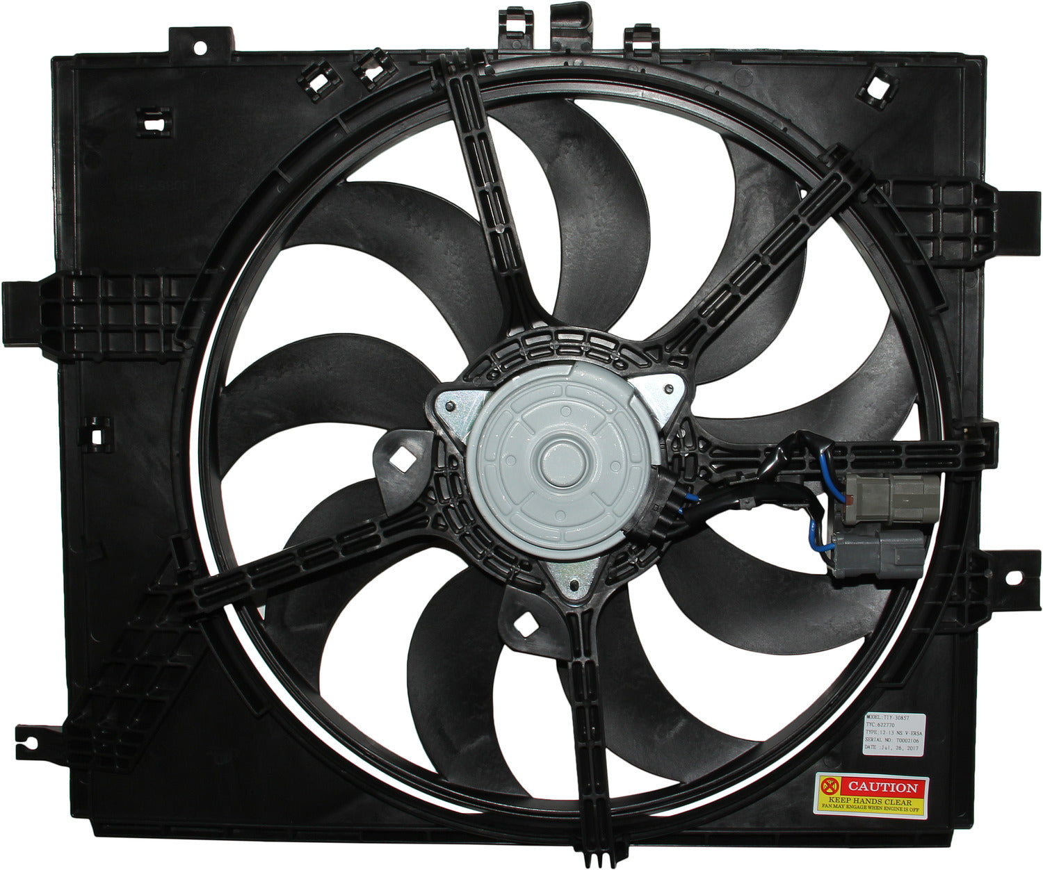 TYC Dual Radiator and Condenser Fan Assembly