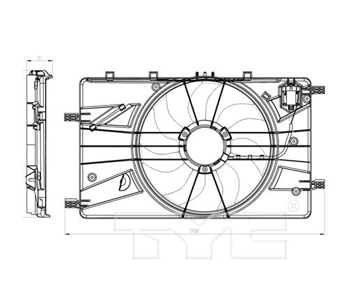 TYC Dual Radiator and Condenser Fan Assembly 622890