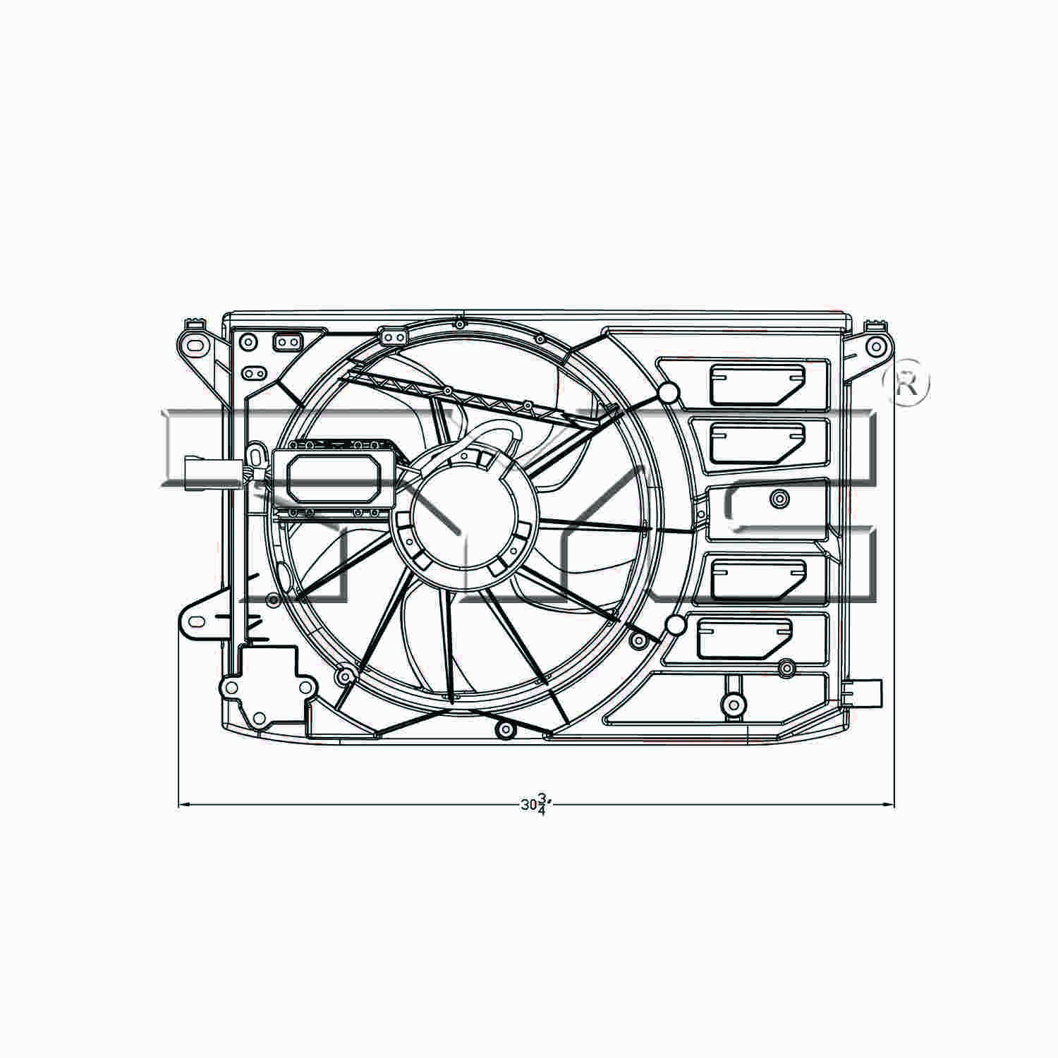 TYC Dual Radiator and Condenser Fan Assembly 623180