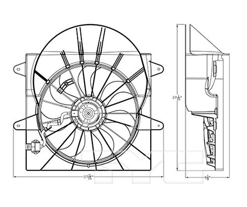 TYC Dual Radiator and Condenser Fan Assembly 623360