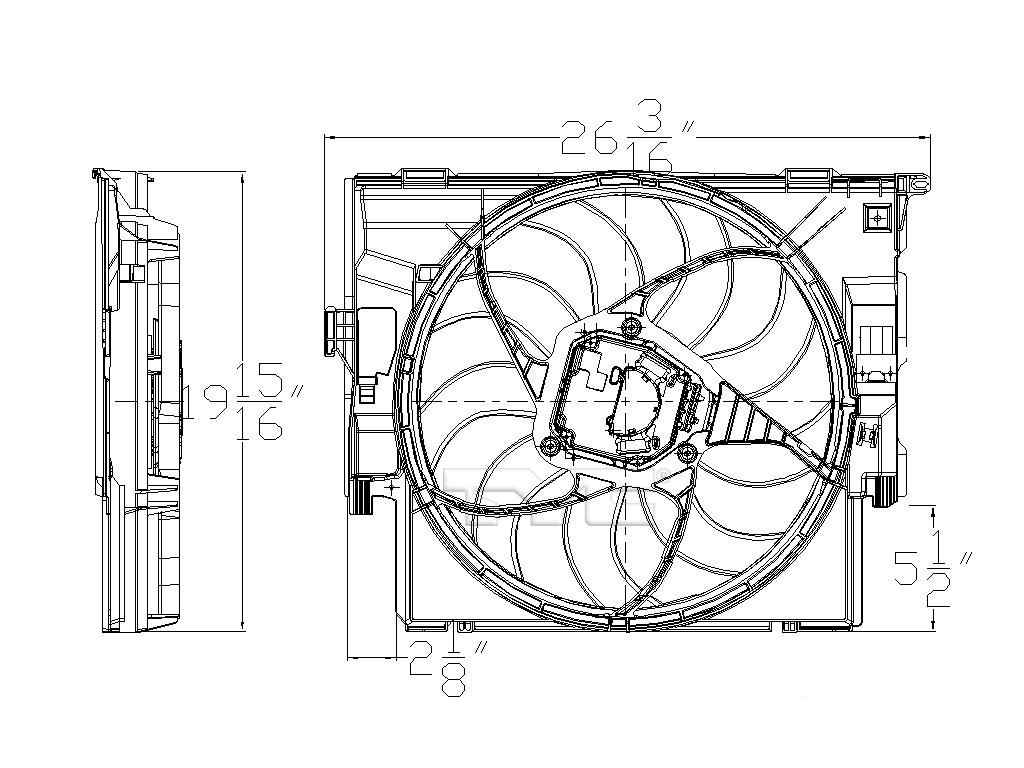 TYC Dual Radiator and Condenser Fan Assembly 623420
