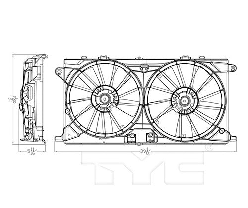 TYC Dual Radiator and Condenser Fan Assembly 623450