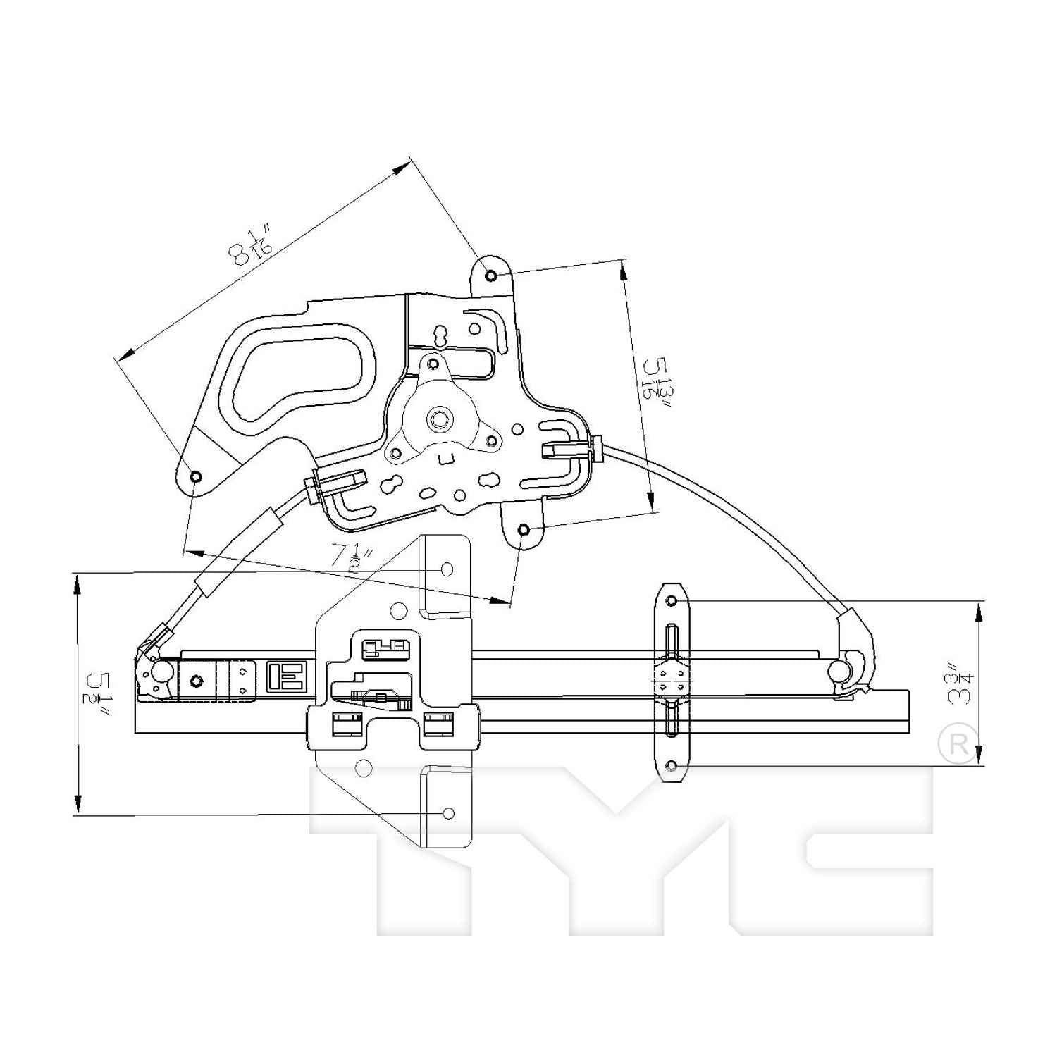 TYC Power Window Motor and Regulator Assembly 660260