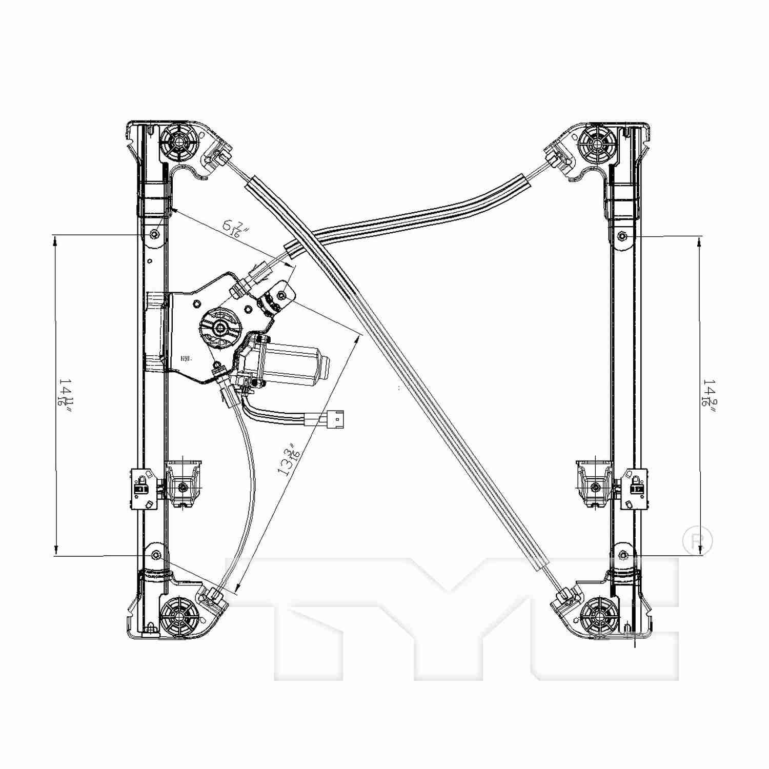 TYC Power Window Motor and Regulator Assembly 660272