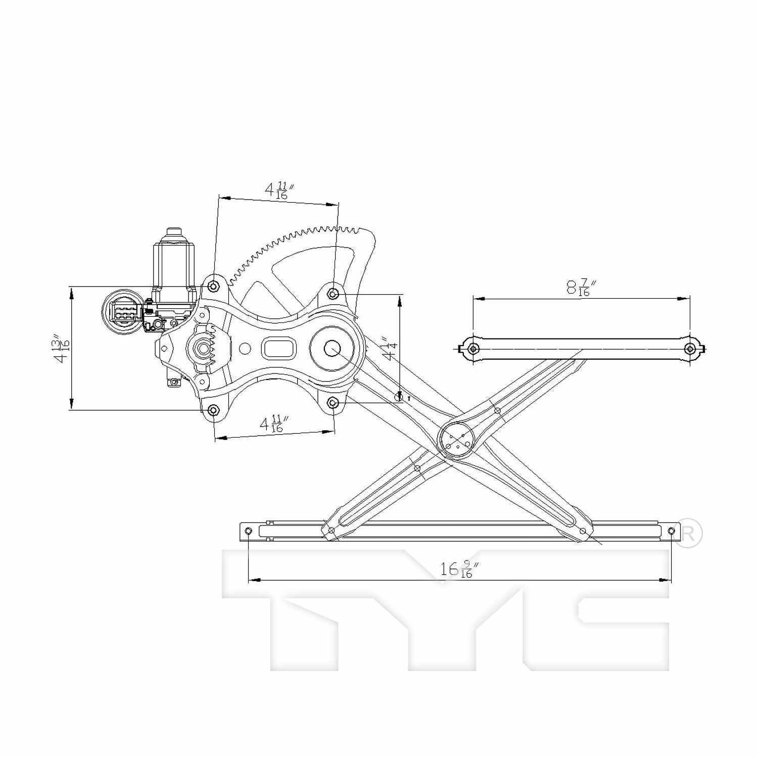 TYC Power Window Motor and Regulator Assembly 660290