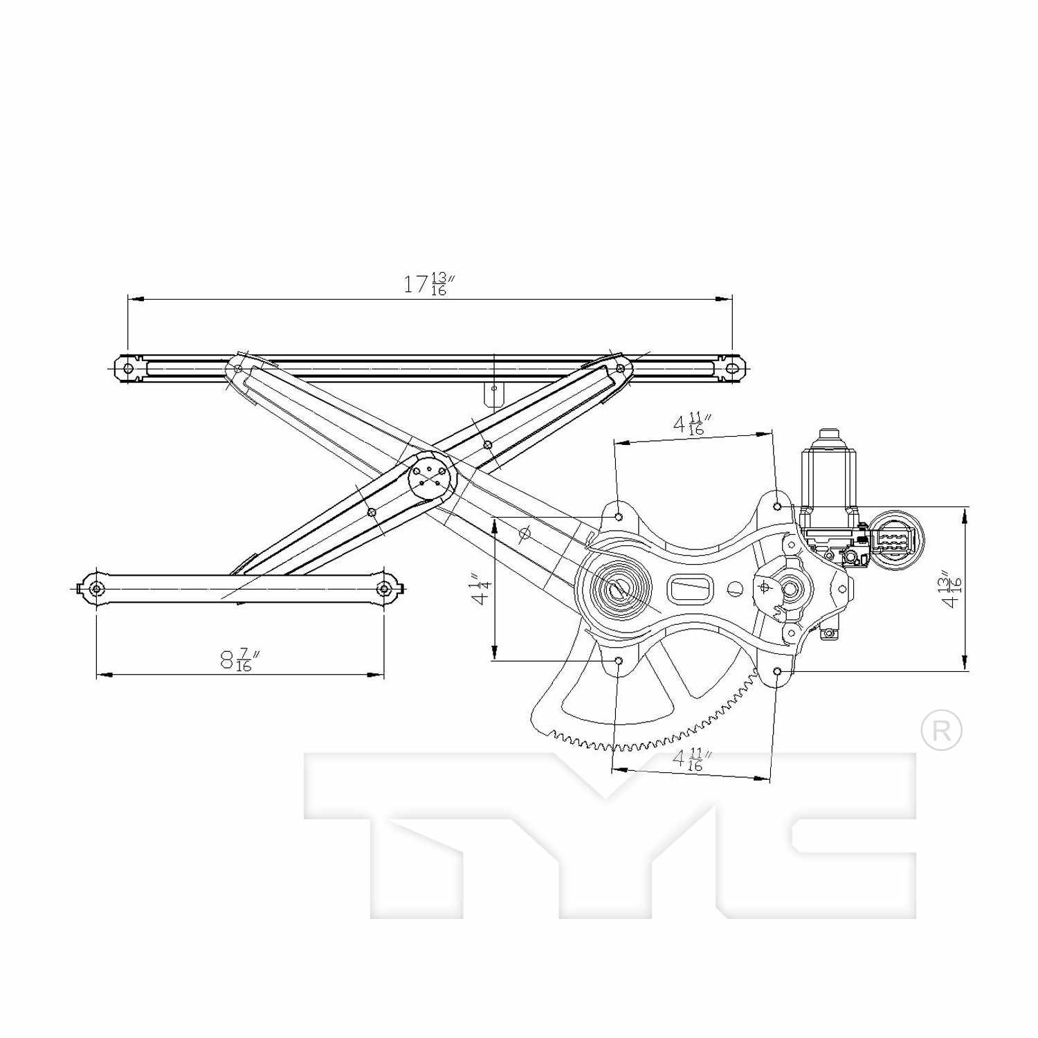TYC Power Window Motor and Regulator Assembly 660293