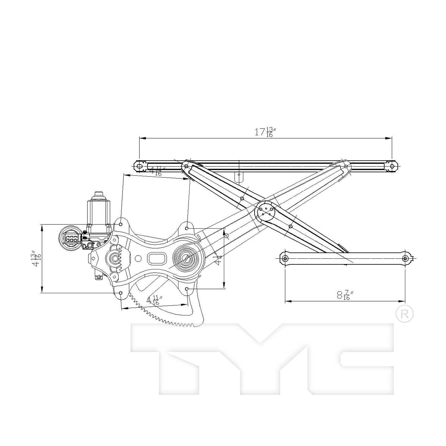 TYC Power Window Motor and Regulator Assembly 660296