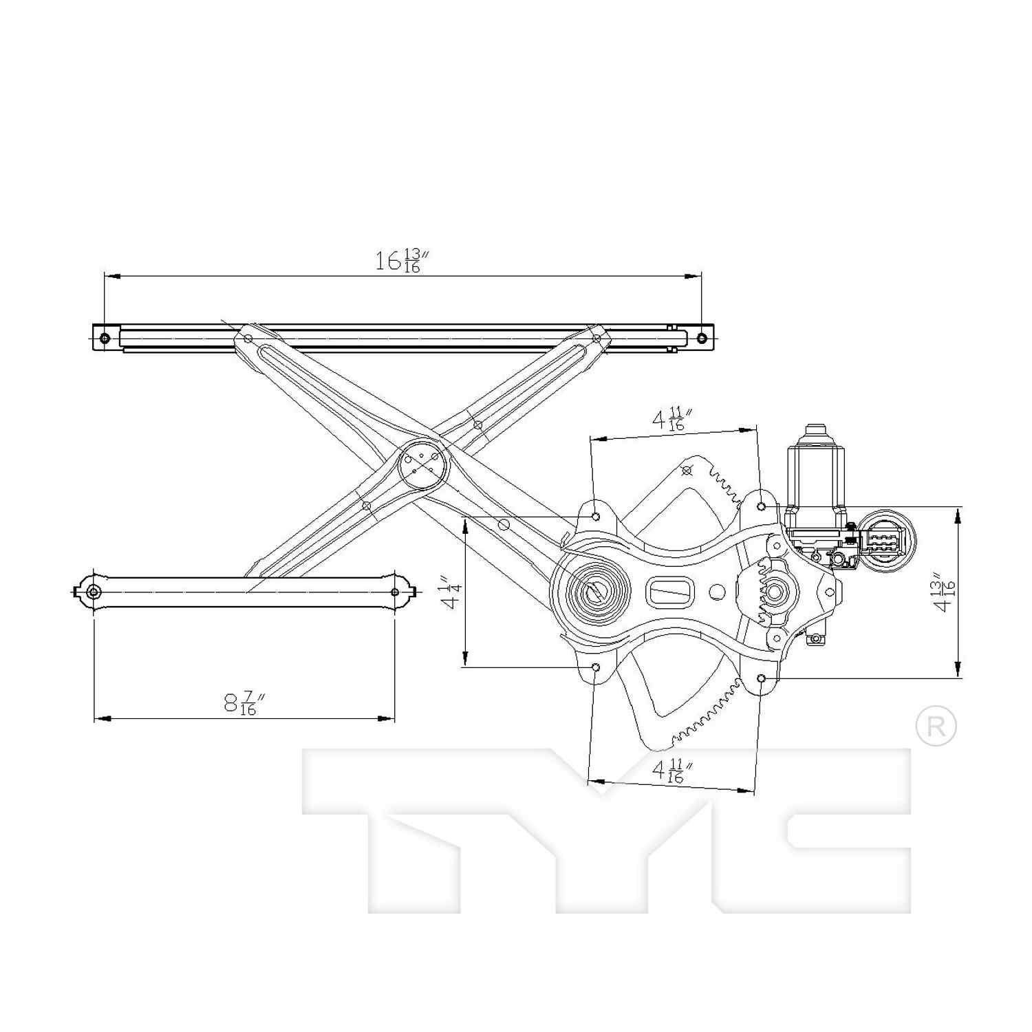 TYC Power Window Motor and Regulator Assembly 660299