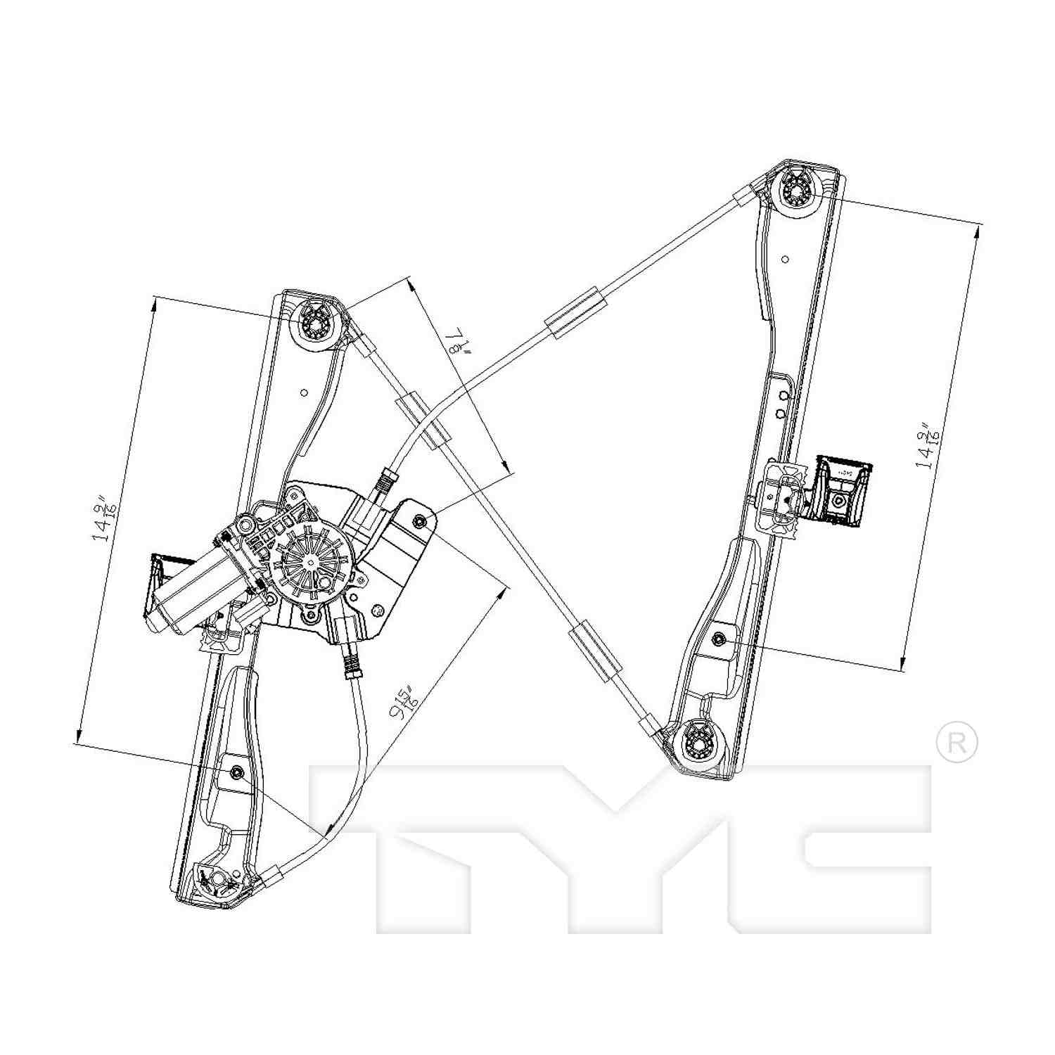 TYC Power Window Motor and Regulator Assembly 660317