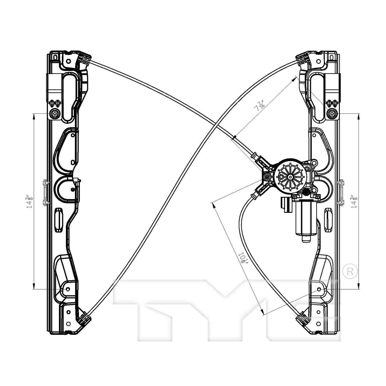 TYC Power Window Motor and Regulator Assembly 660400