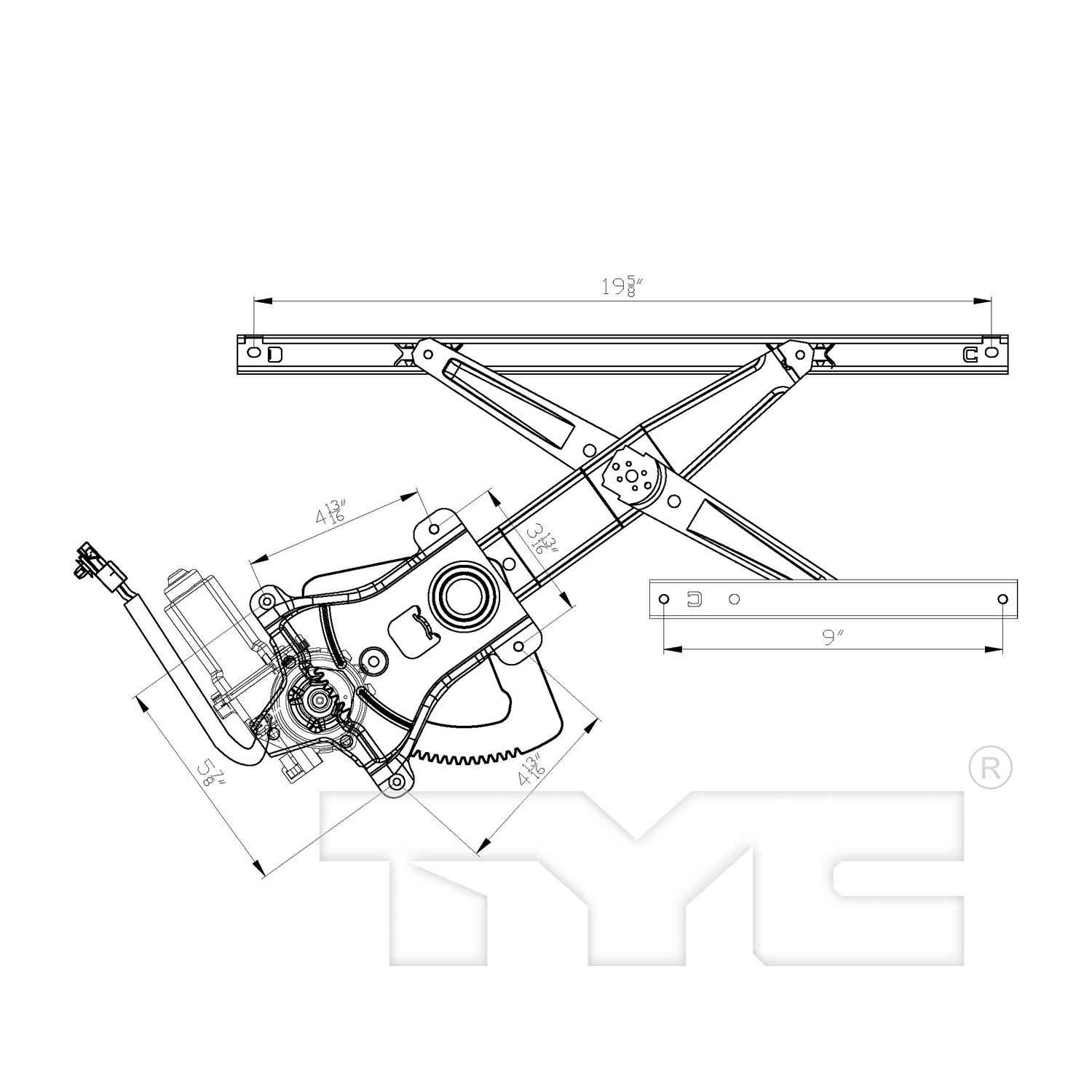 TYC Power Window Motor and Regulator Assembly 660413
