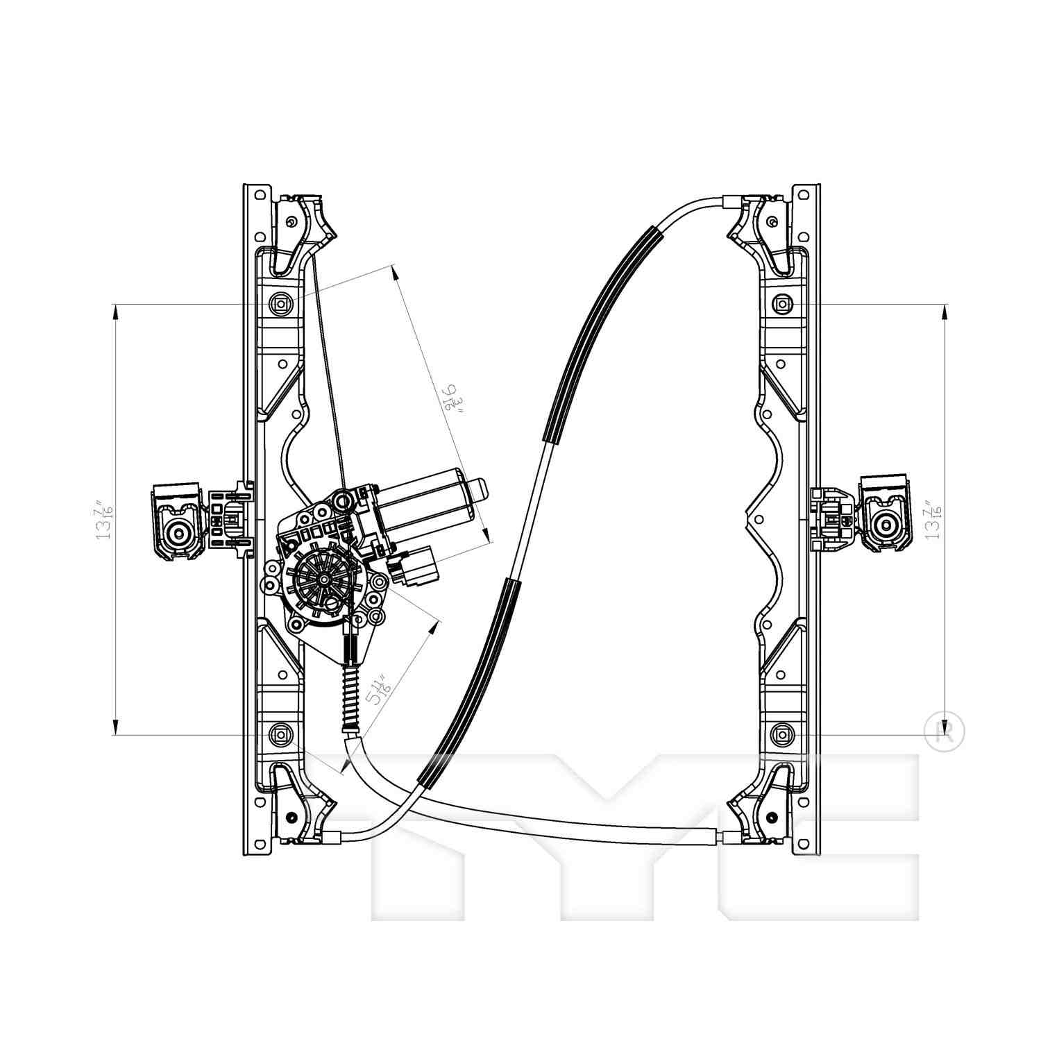 TYC Power Window Motor and Regulator Assembly 660429
