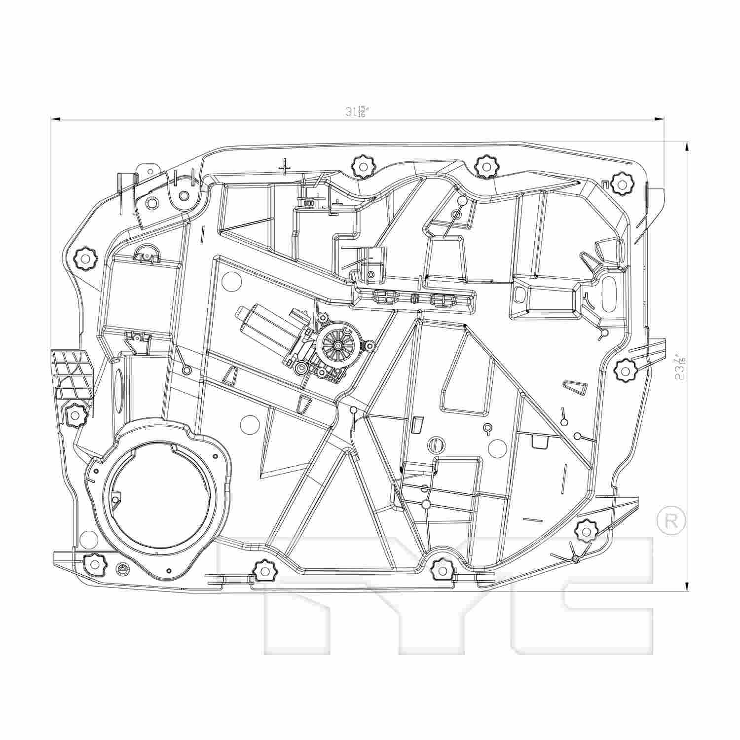 TYC Power Window Motor and Regulator Assembly 660551
