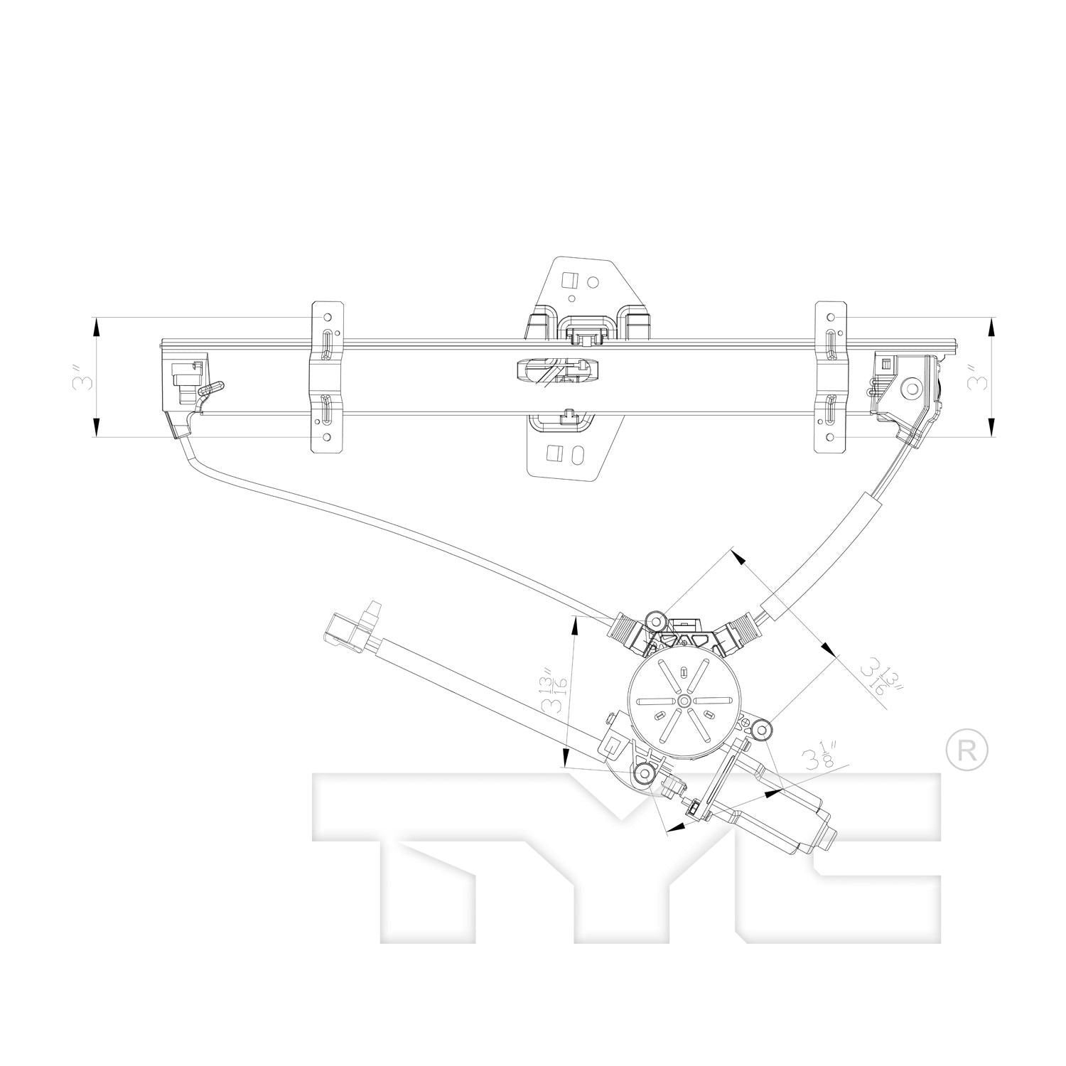 TYC Power Window Motor and Regulator Assembly 660556