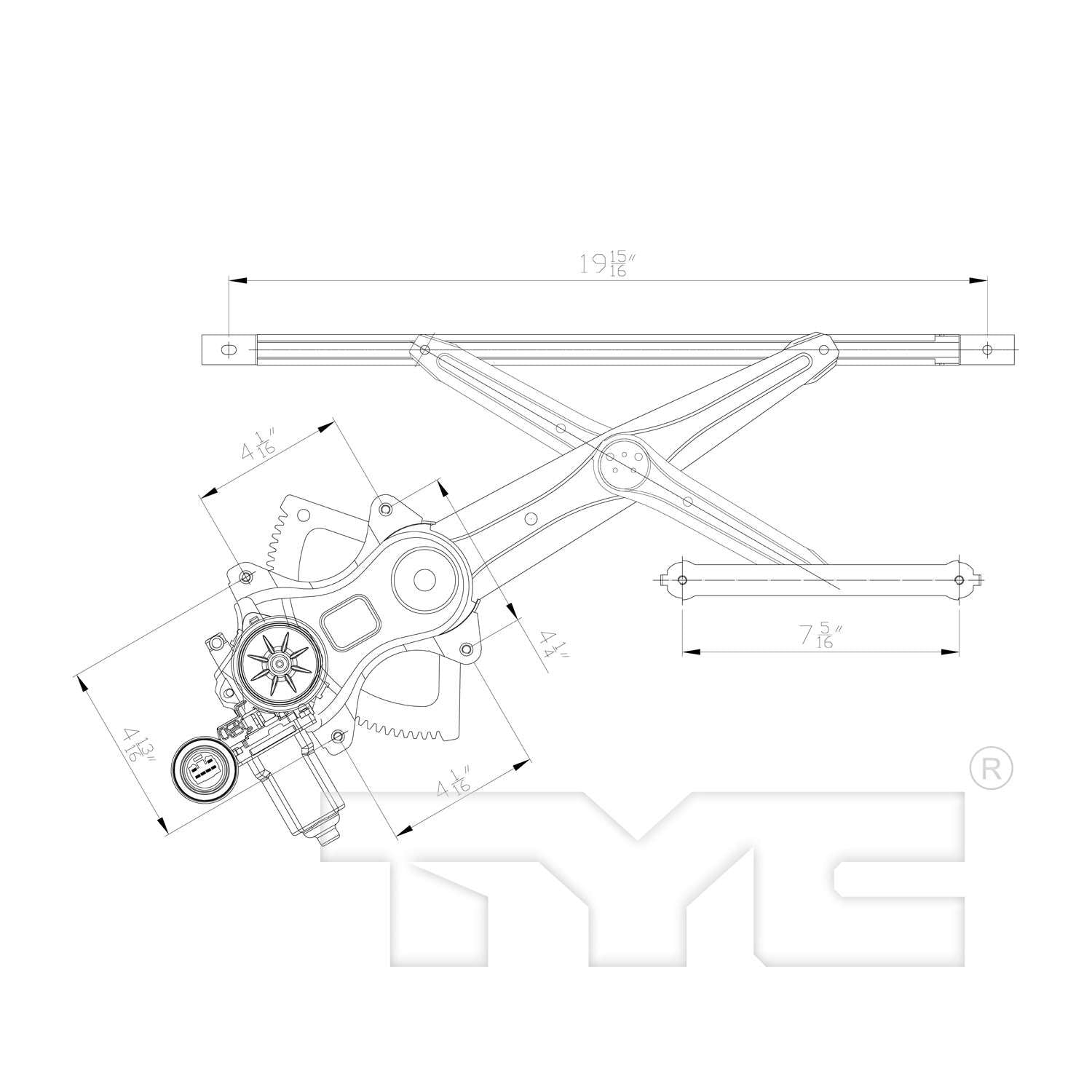 TYC Power Window Motor and Regulator Assembly 660570