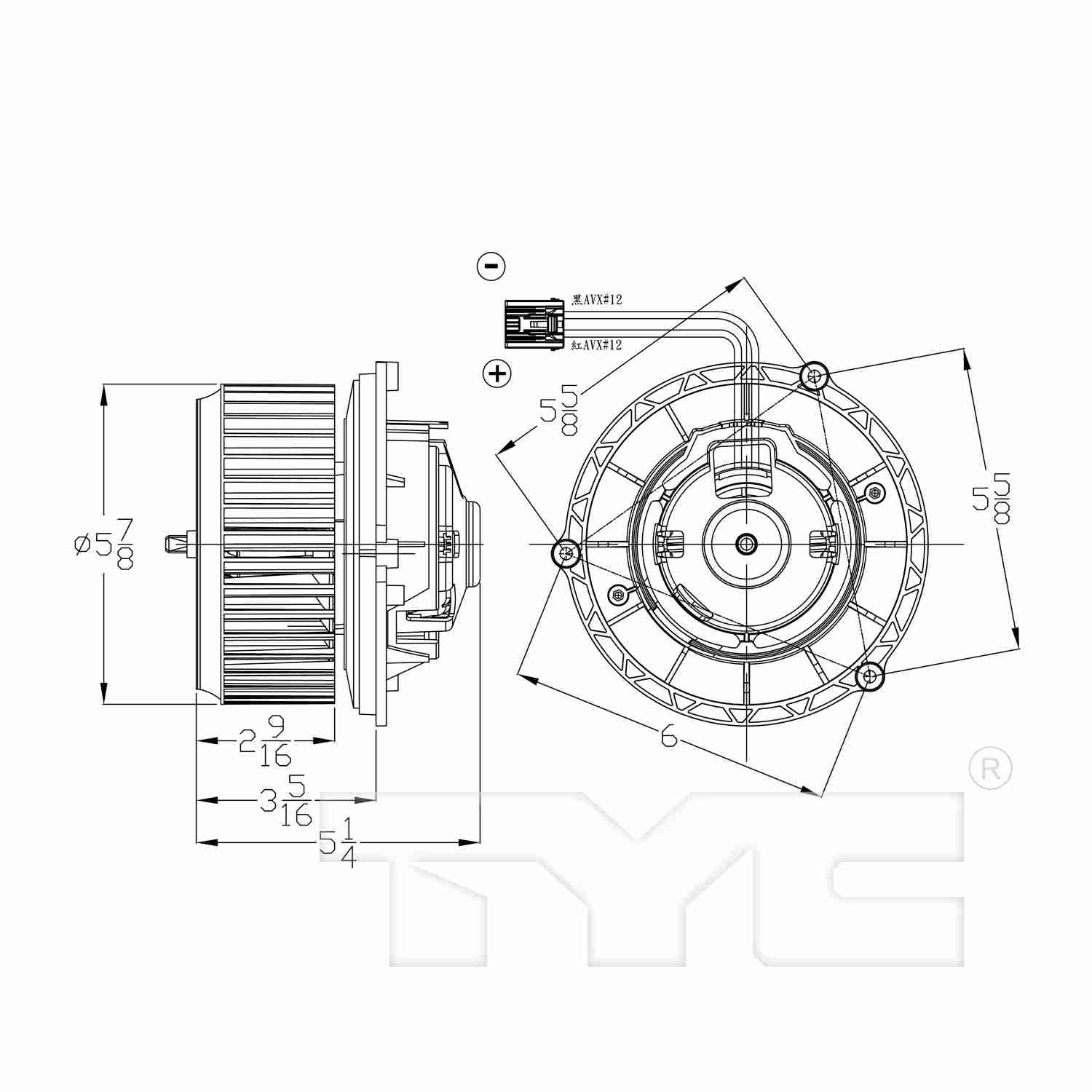 TYC HVAC Blower Motor 700307