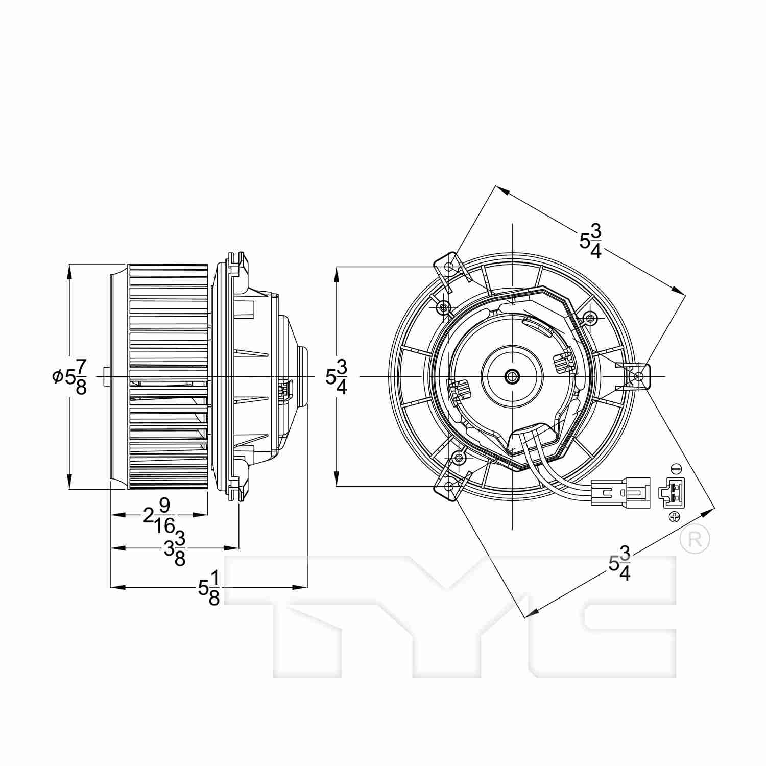 TYC HVAC Blower Motor 700309