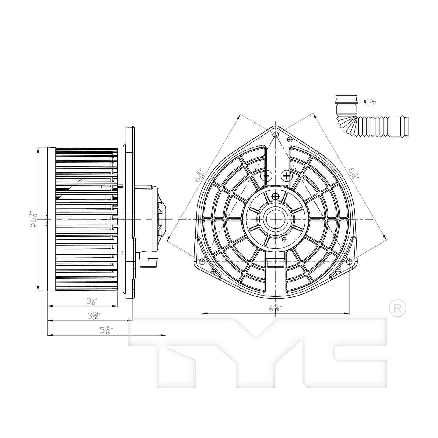 TYC HVAC Blower Motor 700314