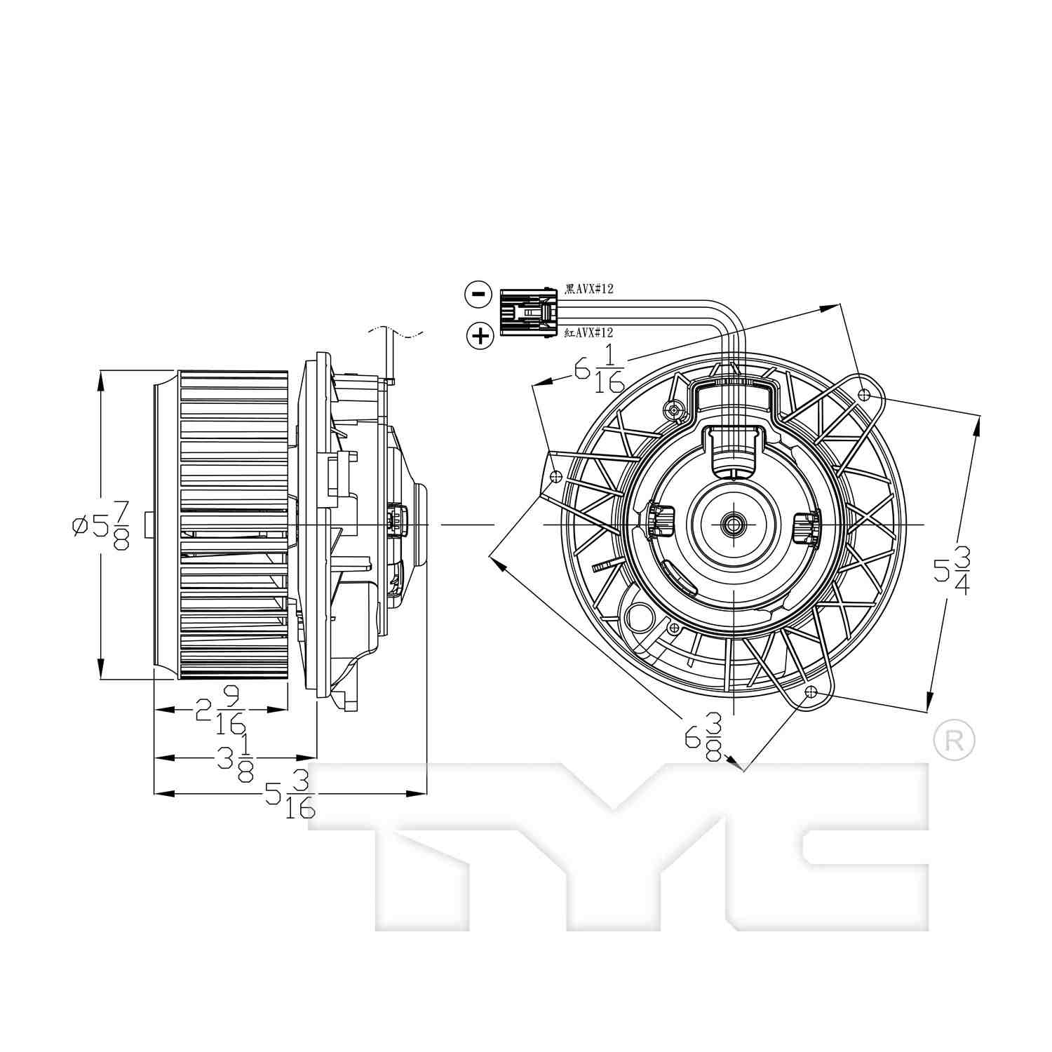 TYC HVAC Blower Motor 700315