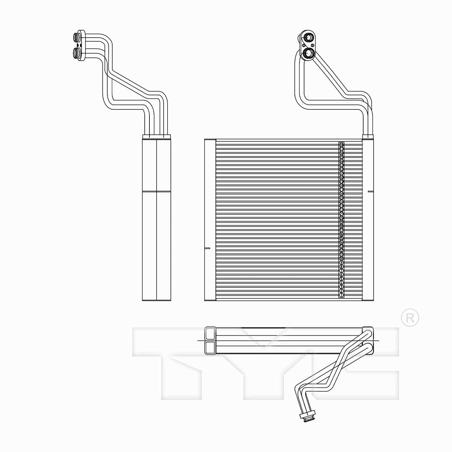 TYC A/C Evaporator Core 97209
