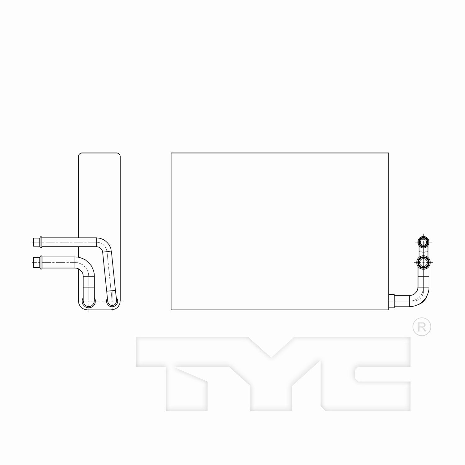 TYC A/C Evaporator Core top view frsport 97237