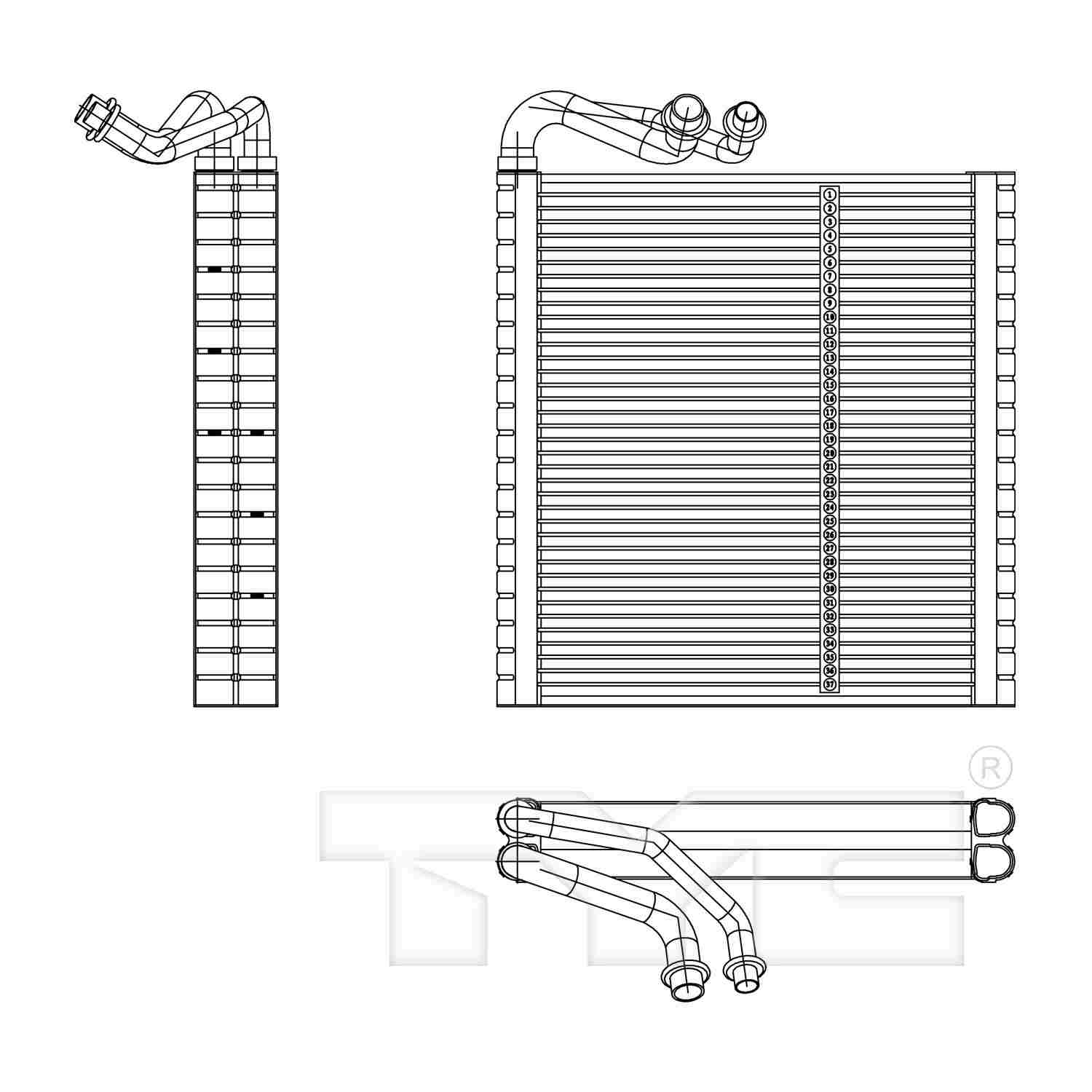 TYC A/C Evaporator Core 97238