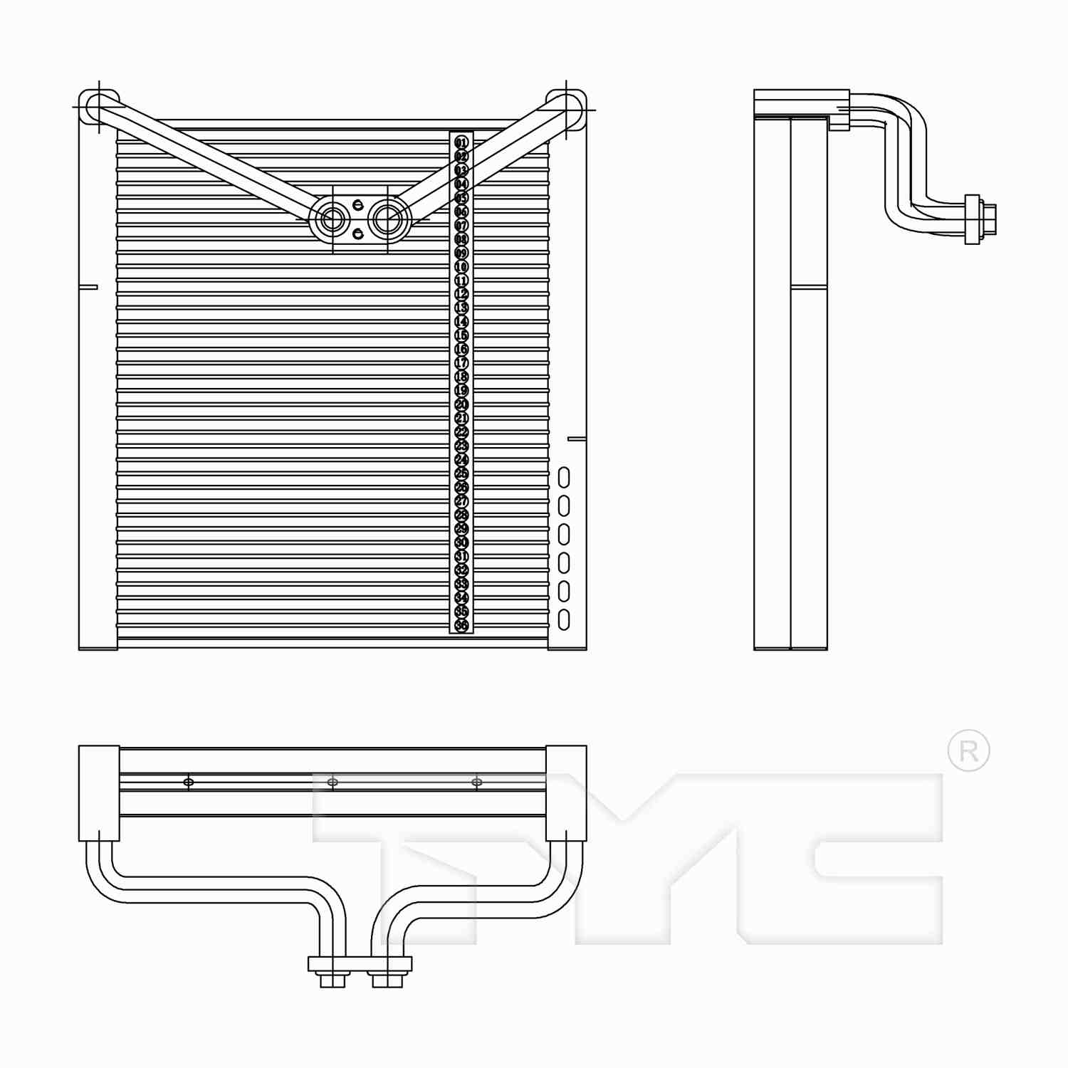 TYC A/C Evaporator Core 97239