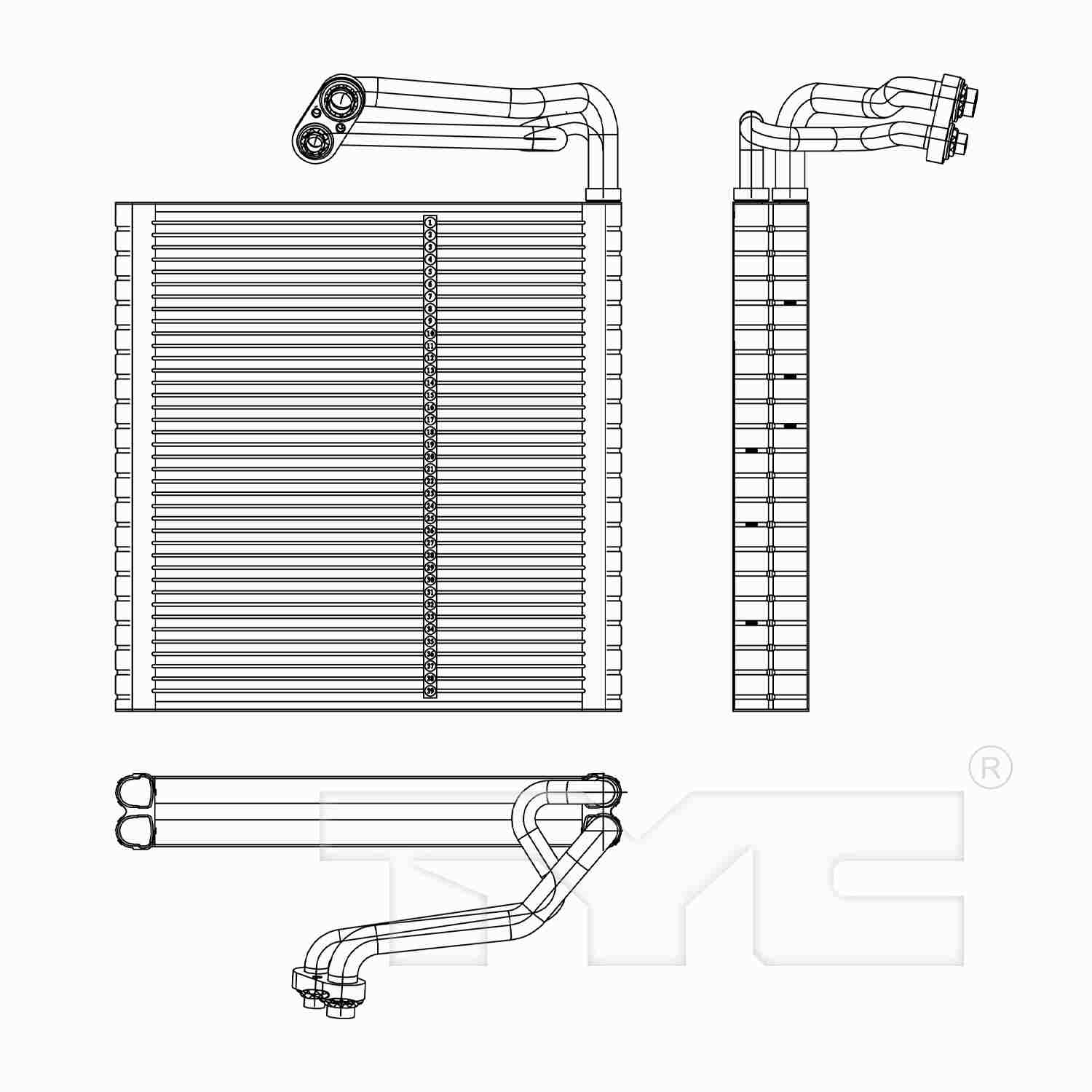 TYC A/C Evaporator Core 97242