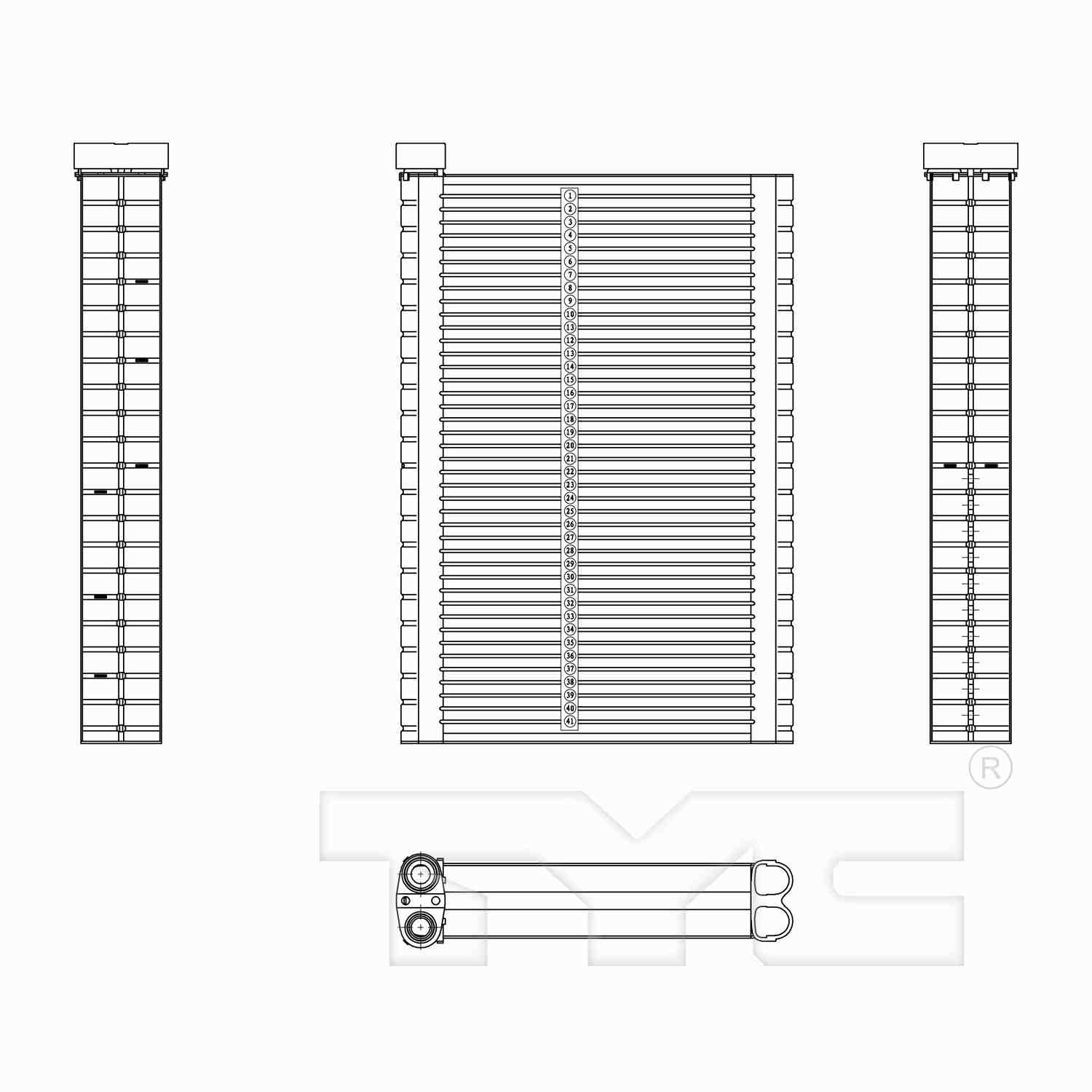 TYC A/C Evaporator Core 97244