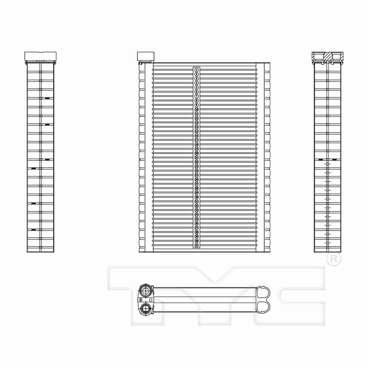 TYC A/C Evaporator Core 97249