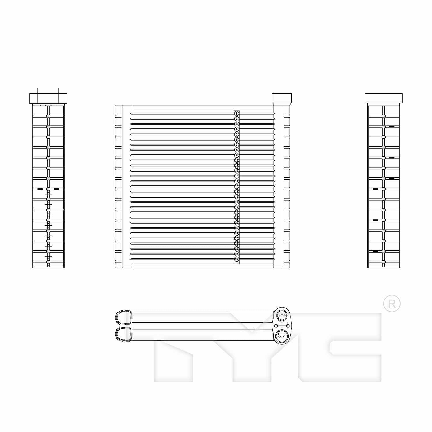 TYC A/C Evaporator Core 97254