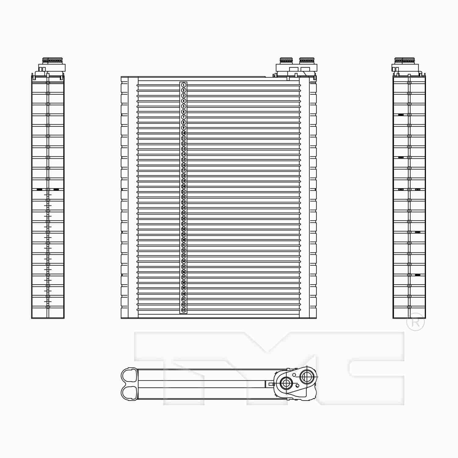 TYC A/C Evaporator Core 97273