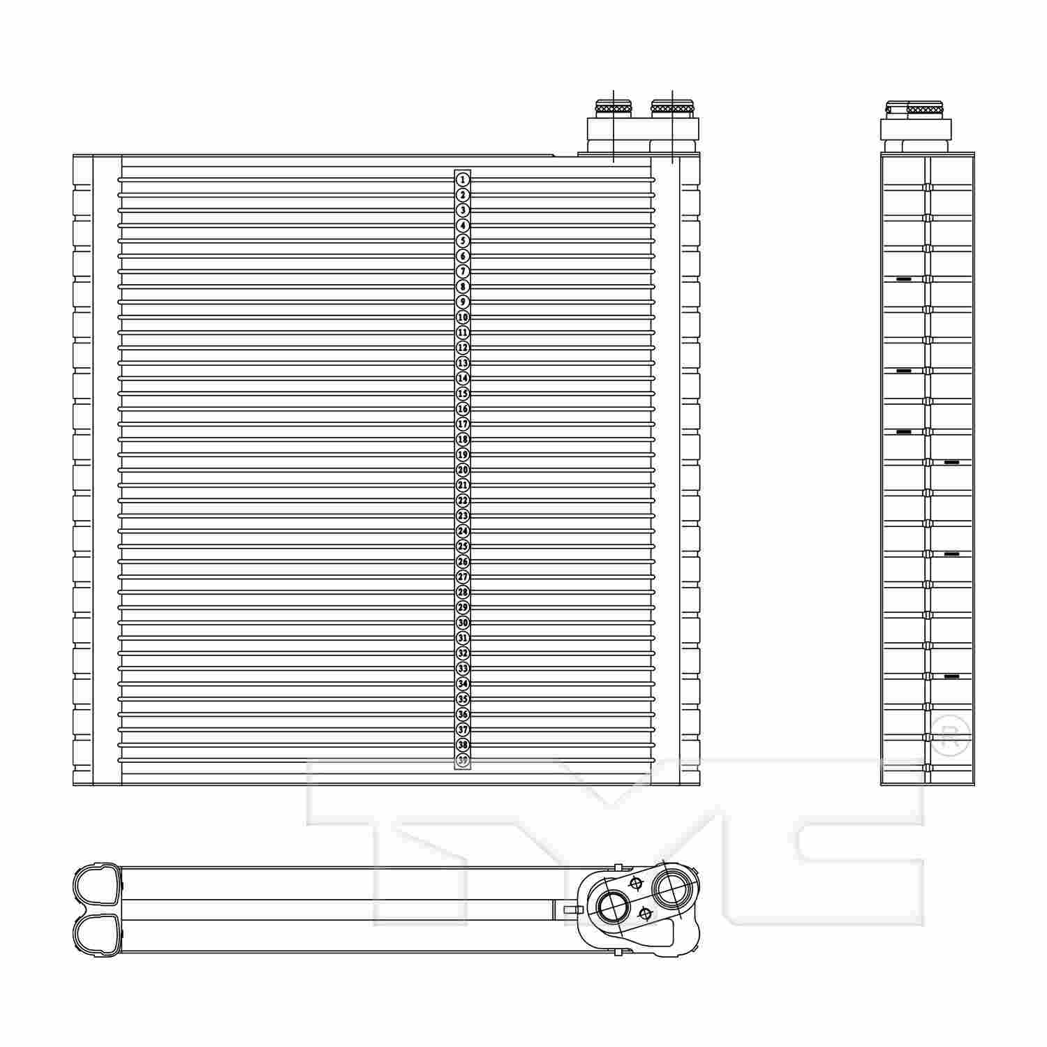 TYC A/C Evaporator Core 97298