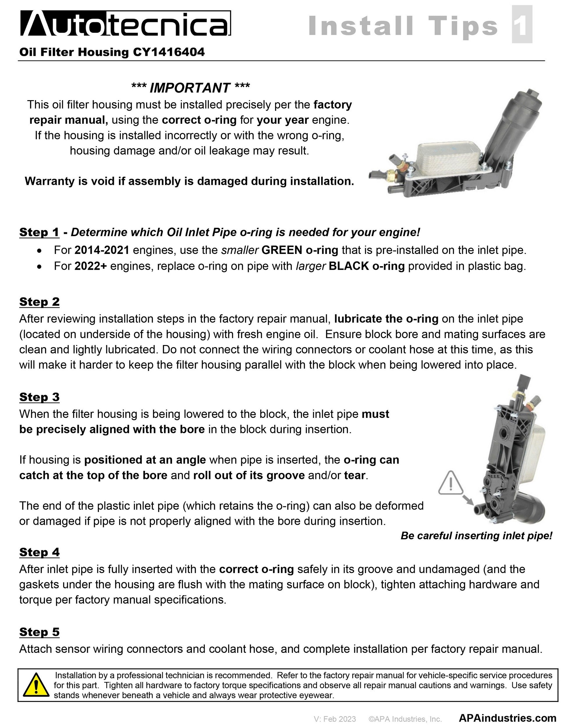 Autotecnica Engine Oil Filter Housing CY1416404
